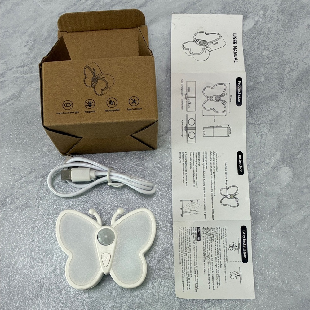 LED White Butterfly Night Light